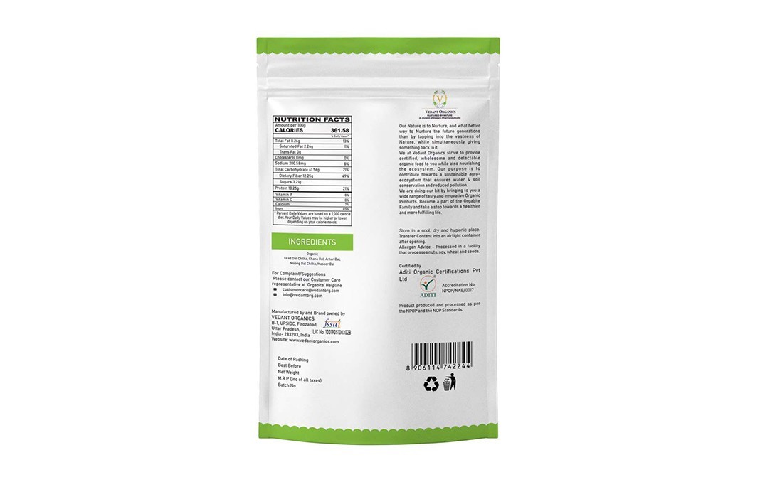 Orgabite Organic Mix Dal    Pack  500 grams